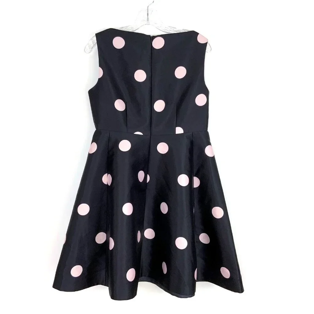 Kate Spade Steal The Spotlight Polka Dot Fit & Flare Dress Ink Navy Pink Sz 8